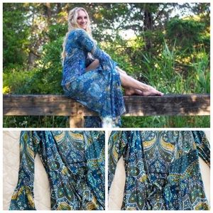 Long Sleeve Cardigan Sexy Maxi Dress